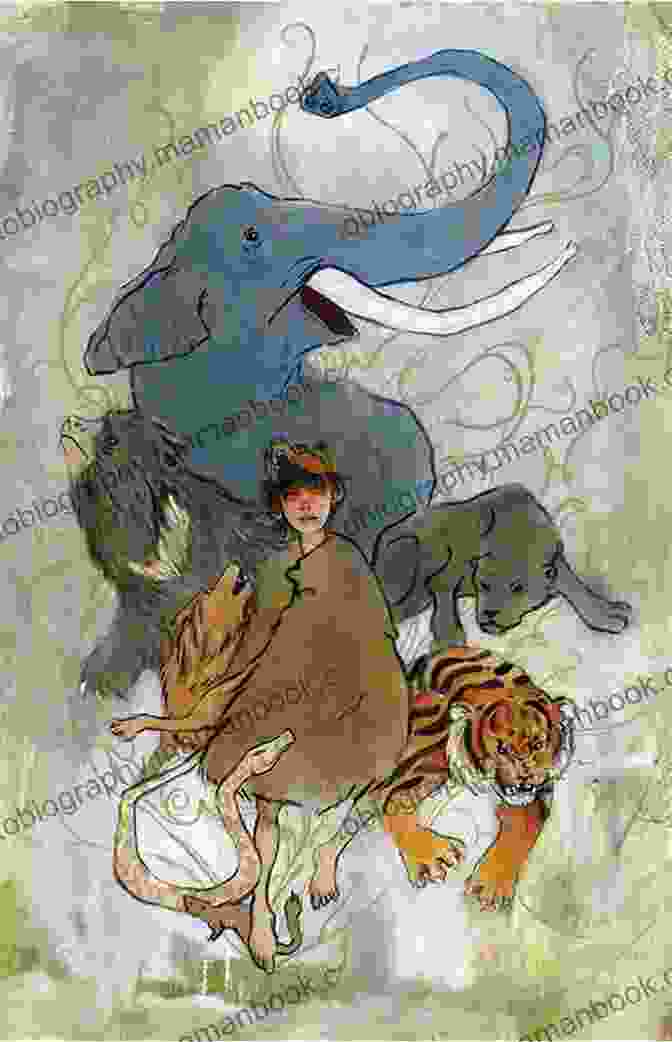 A Vibrant Illustration Depicting Mowgli, The Man Cub, Surrounded By The Vibrant Characters Of The Jungle Book, Amidst The Lush Greenery Of The Indian Jungle The Jungle Rudyard Kipling
