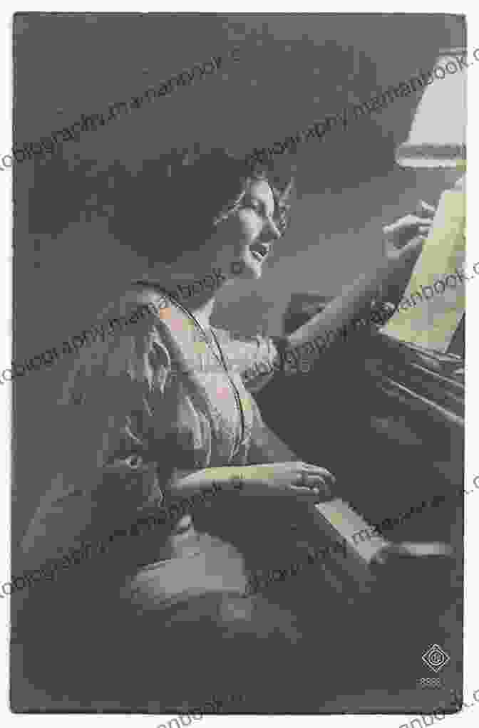 A Vintage Postcard Featuring A Young Woman Playing The Piano And Singing A Victorian Ballad. British Heritage Songbook Christopher Vuk