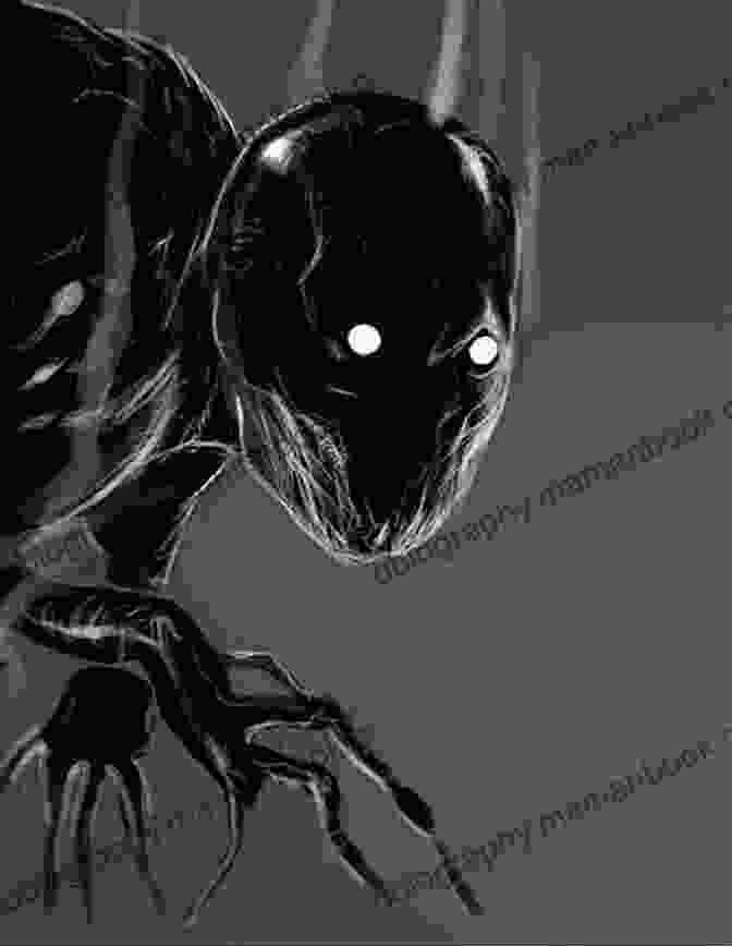 An Illustration Of The Monster Of The Dark Mirrors, A Shadowy Figure With Jagged Teeth And Glowing Red Eyes. Monster Of The Dark (Mirrors In The Dark 1)