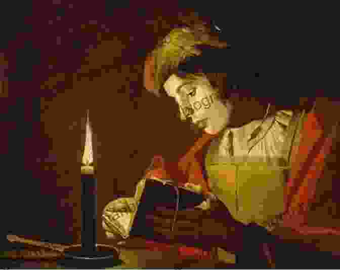 Illustration Of Jude The Obscure, A Young Man Studying By Candlelight In An Attic Room. Thomas Hardy : The Complete Works (Illustrated)