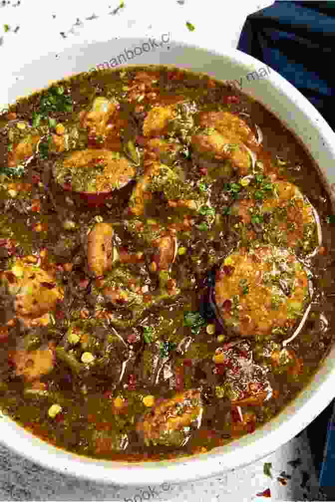 Image Of Toups' Smoked Pork Neck Gumbo, A Signature Dish That Combines Traditional Cajun Flavors With Modern Techniques. Chasing The Gator: Isaac Toups And The New Cajun Cooking