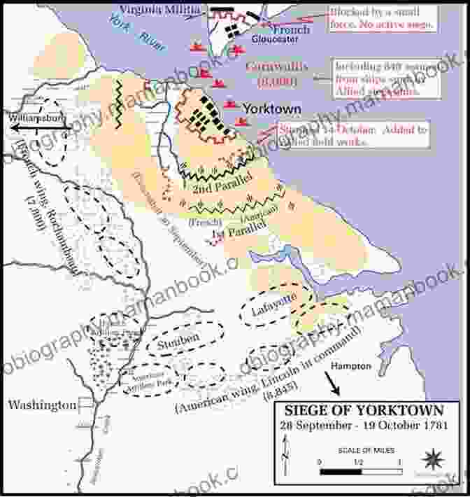 Map Of The Siege Of Yorktown, Depicting The Positions Of British And American Forces. Siege Of Yorktown: The Last Major Land Battle Of The American Revolutionary War (Battle Of Yorktown Surrender At Yorktown Siege Of Little York)