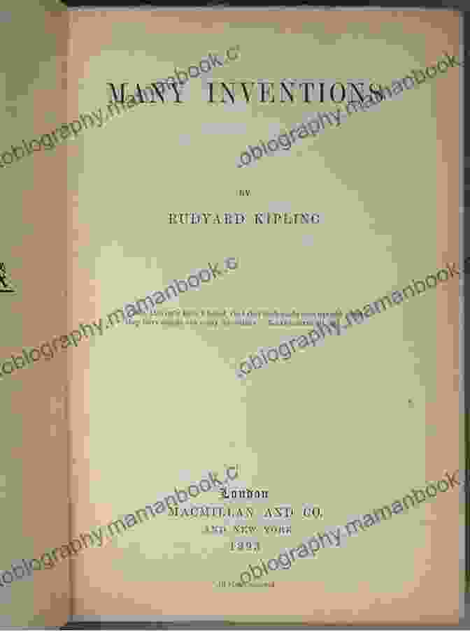 Rudyard Kipling's 'Many Inventions Annotated' Book Cover, Featuring A Portrait Of Kipling With A Quill Pen Many Inventions (Annotated) Rudyard Kipling